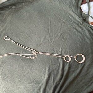 Gold colored necklace with sparkly highlights.  Good for any occasion